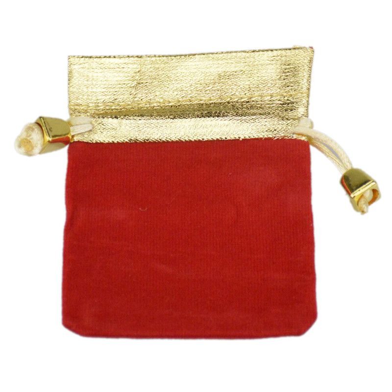 Velvet Schmuck Beutel Kordelzug Taschen mit Gold Bead fit für Halskette Armband Ohrring Weihnachten Hochzeit Süßigkeiten Geschenk Paket 7x9cm 2.7x3.5 ''