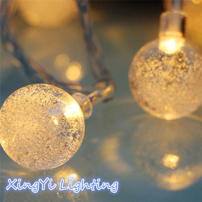 Wholesale-1x 2m 20 LED Pendant String Light Battery Waterproof Wholesale-1x 2m 20 LED Pendant String Light Battery Waterproof Crystal Balls Bubble Christmas Wedding Decoration Luminary Twinkle Strip Decorative Mini ... - Wholesale-1x 2m 20 LED Pendant String Light Battery Waterproof