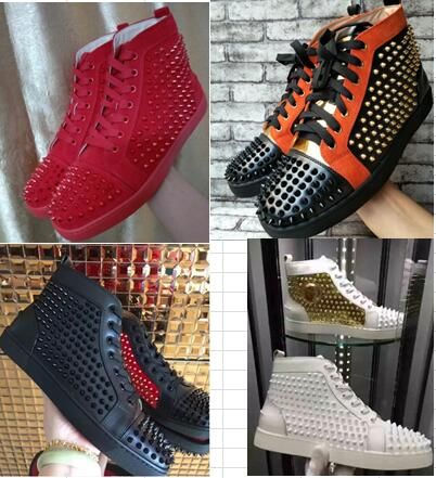 2018 New Men Shoes Red Bottom Sneakers Luxury Party Wedding Shoes,Genuine Leather Louisfalt ...