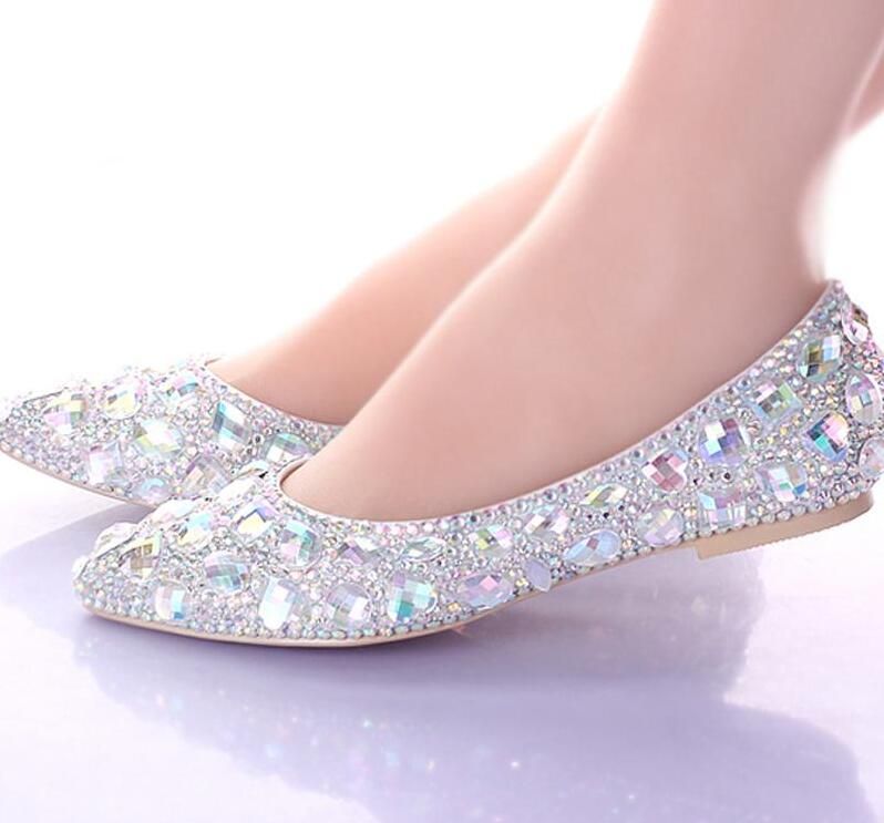 silver bridesmaid flats