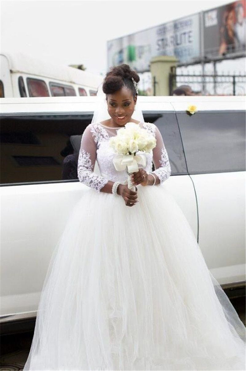 Discount African  Wedding  Dresses  2019  Lace Appliques Sexy 