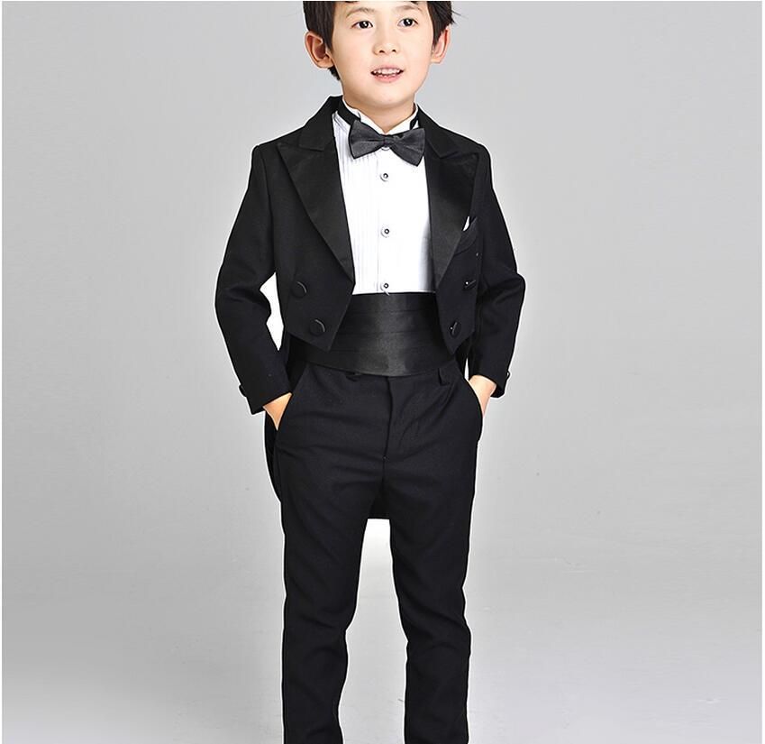 Custom 2016 Little Boy Handsome Lapel Tuxedo Suits Gentleman Style