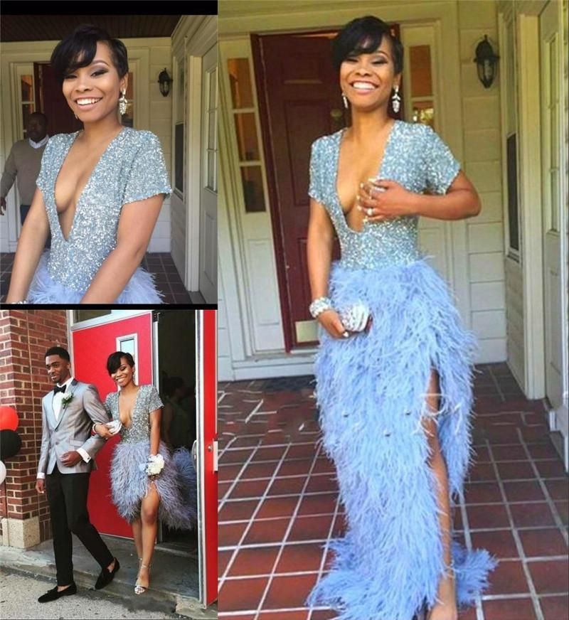 homecoming dress with fur