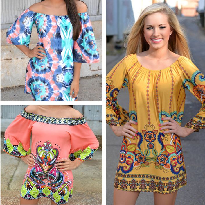 Bohemia Boho Bodycon Dresses Thailand Style The Word Collar Skirt ...