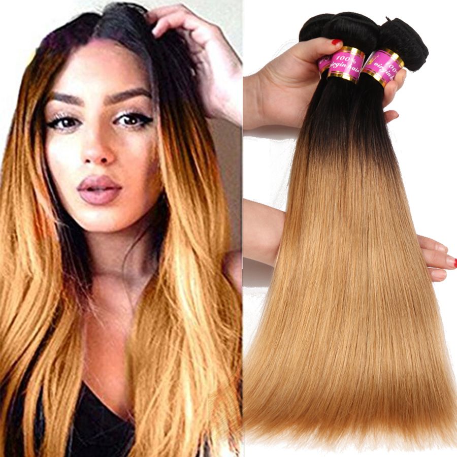2019 3 Bundles Deals Color T 1b 27 Blonde 8a Brazilian Virgin Hair