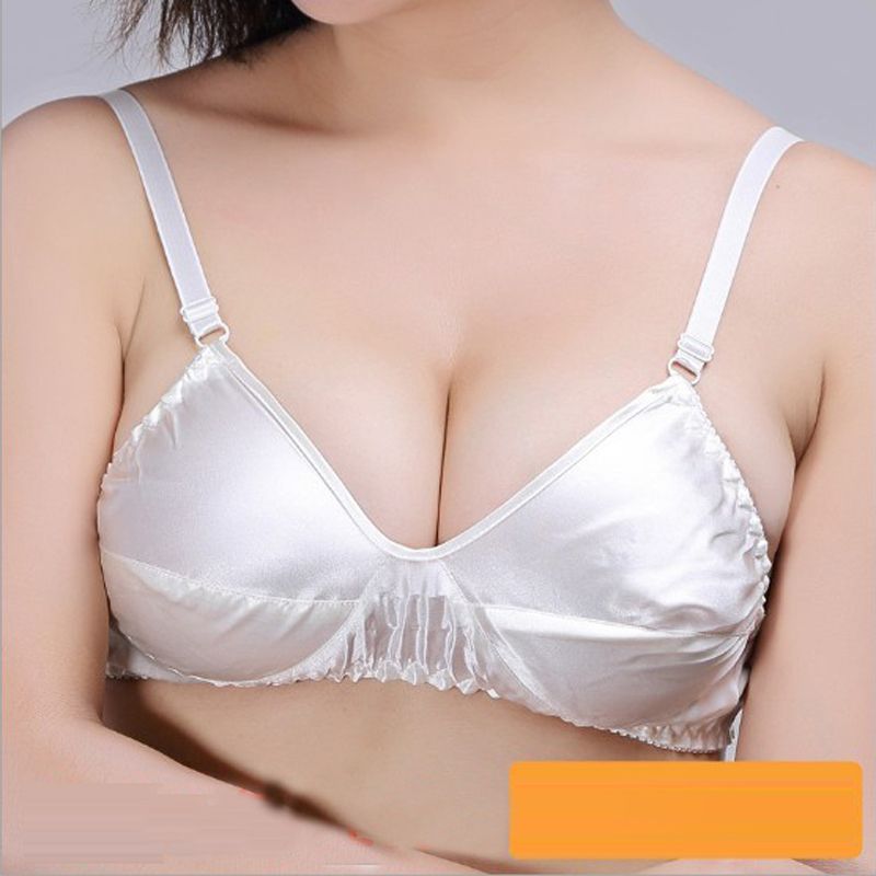 2020 Sexy Pure Silk Bra 100 Mulberry Silk Anti Allergy Floral Solid