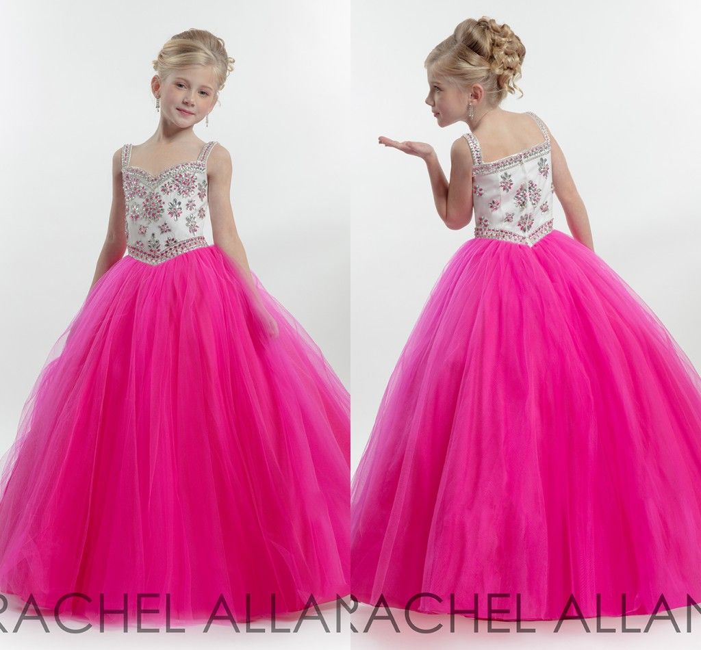 2018 Hot selling Beautiful Long Pageant Gown Girls Birthday Party Formal Dresses