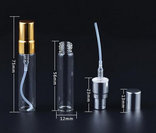 Precio de fábrica 5ml atomizador niebla fina botella de cristal del aerosol recargable de la fragancia del perfume vacía botella del olor / por el envío libre de DHL