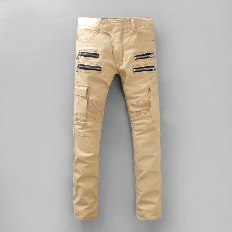 khaki balmain jeans