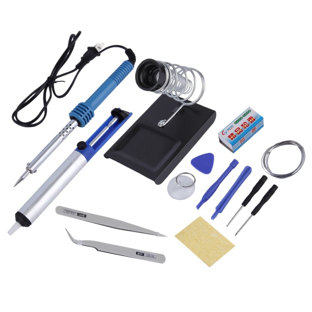 2020 14in1 60W DIY Electric Solder Soldering Iron Starter Tool Kit Set