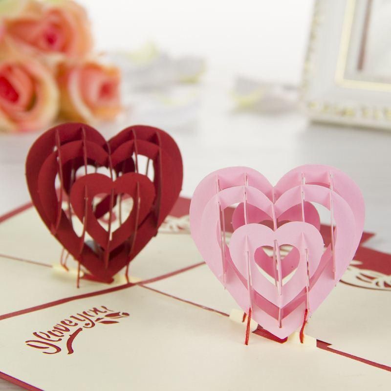 nice new 3d handmade card greeting cards i love you red heart design card i love you