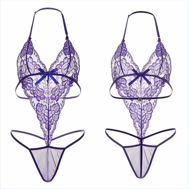 European / American Style Perspective Sexy Mesh Lingerie Suits - Black