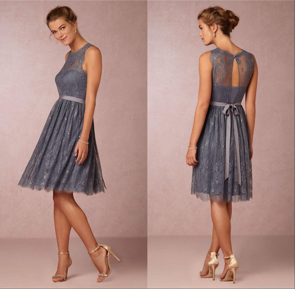 Cheap 2019 Short Knee Length Bridesmaid  Dresses  A Line 