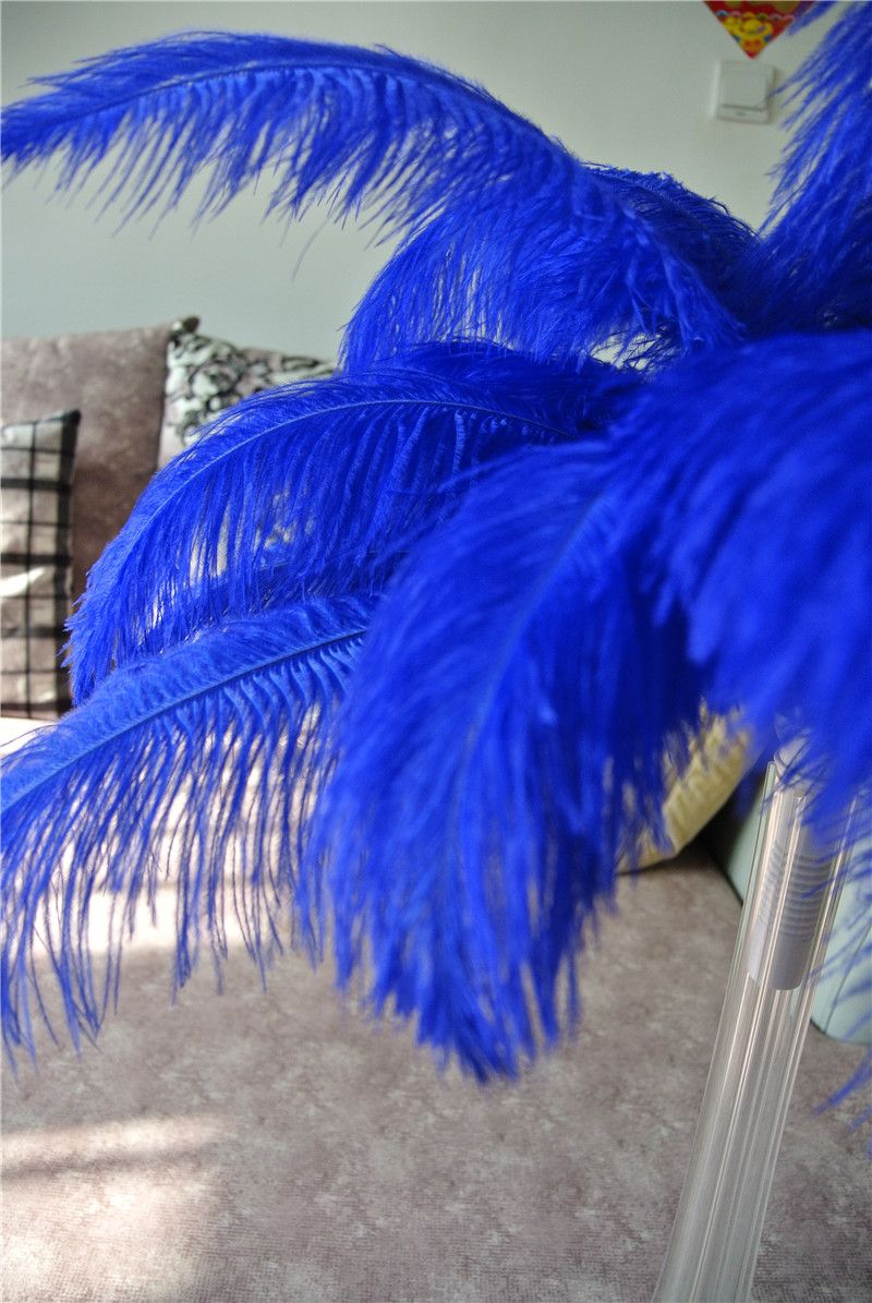 Wholesale Royal Blue Ostrich Feather Plume For Wedding Centerpiece