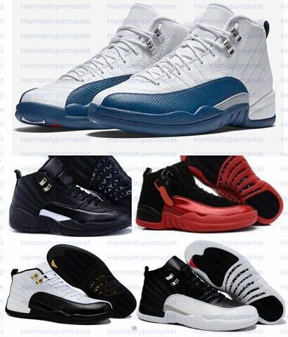 2016 Retro 12 J12 Basketball Shoes Women Men 12 Retro Taxi Playoffs Gamma Blue Grey Sports Shoes 