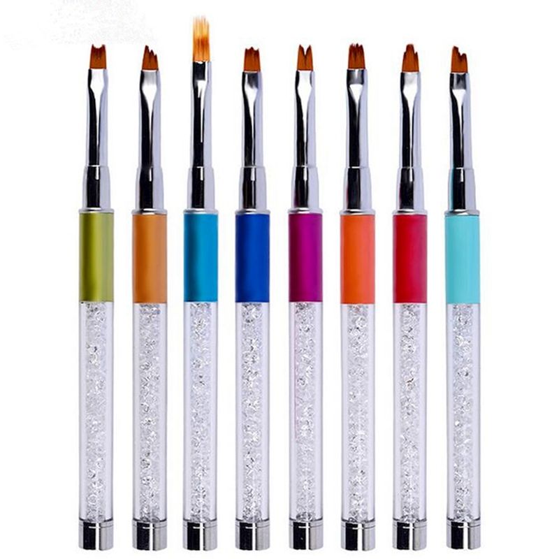 Nail Art Brush Rhinestone Metal Smile Moon French Gradient 3D Pen UV
