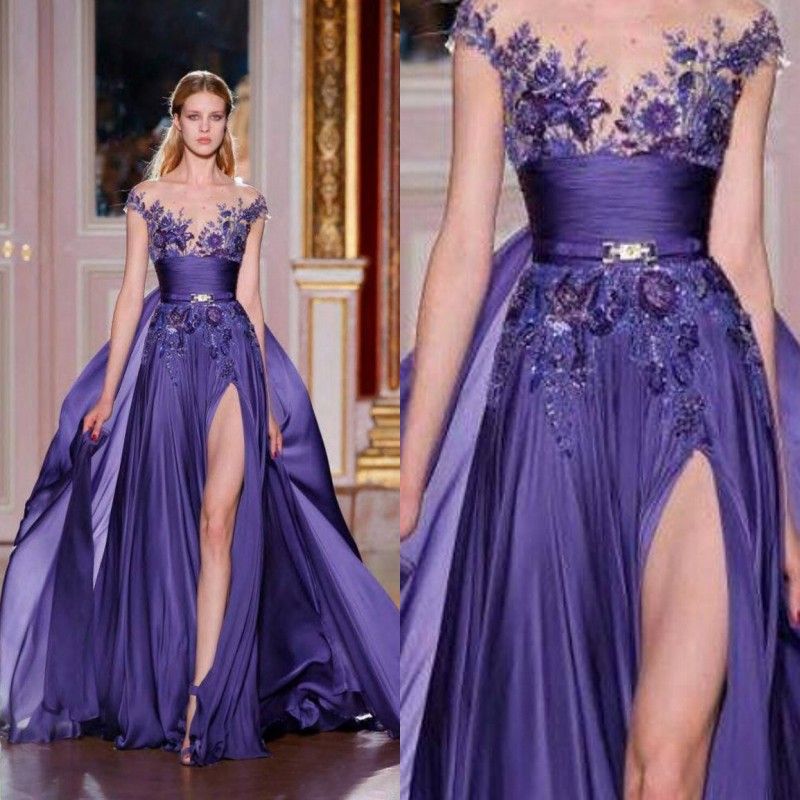 Lavender Chiffon Dress with Sleeves