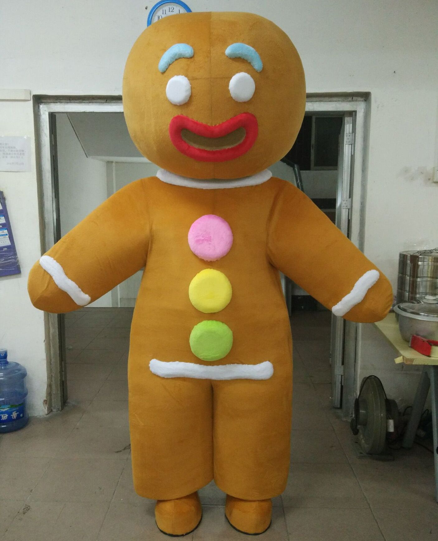 Sx0723 With e Mini Fan Inside The Head Funny Adult Gingerbread Man Mascot Costume For Adults To Wear Male Halloween Costumes Great Halloween Costumes From