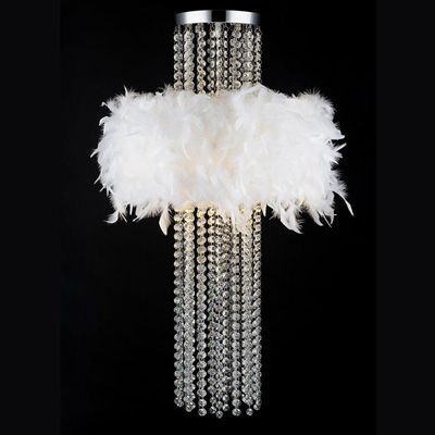 modern dressing room white feather ceiling lamp home decorative bar