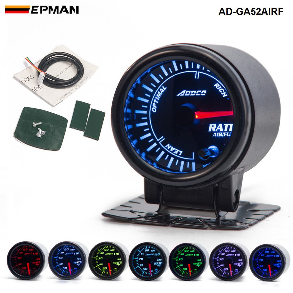 2020 2/52mm LED Car Auto Air Fuel Ratio Gauge Meter Pointer Universal