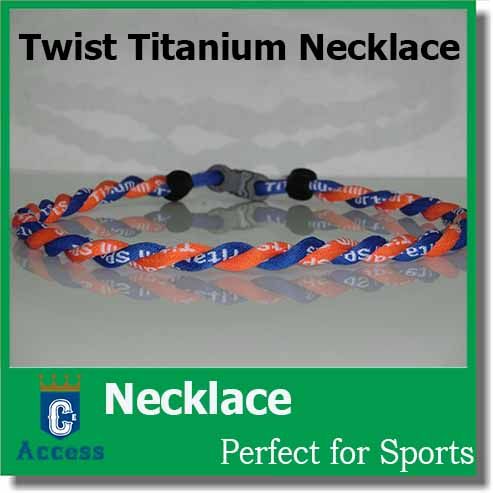 SALE 20/" 3 Rope Titanium Twist Sport Necklace Orange Gray Tornado Baseball