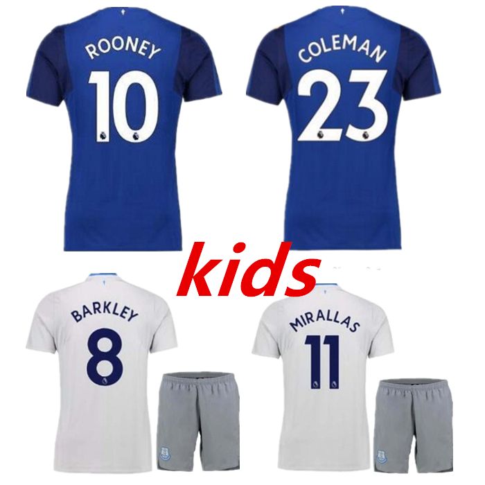 2018 2018 Everton Home Kids Soccer Jersey Kit 2017 ...