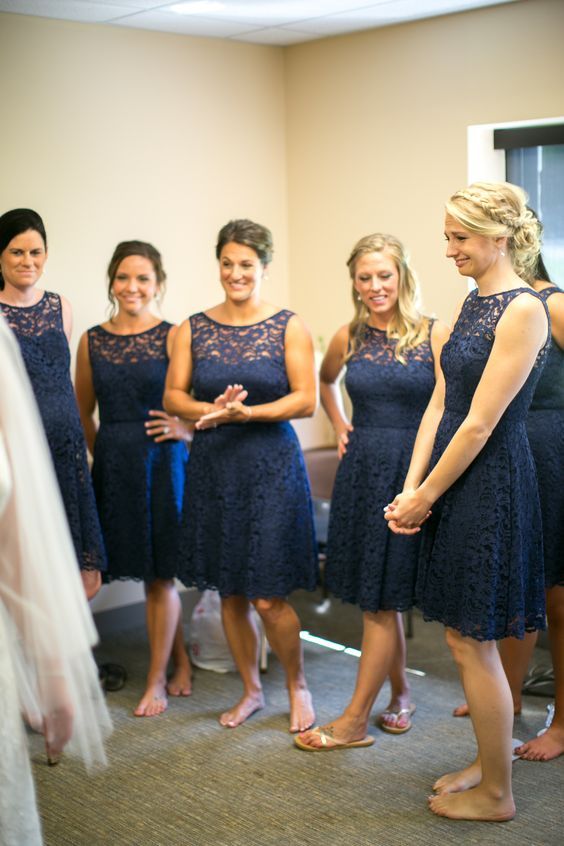 navy blue short wedding dress