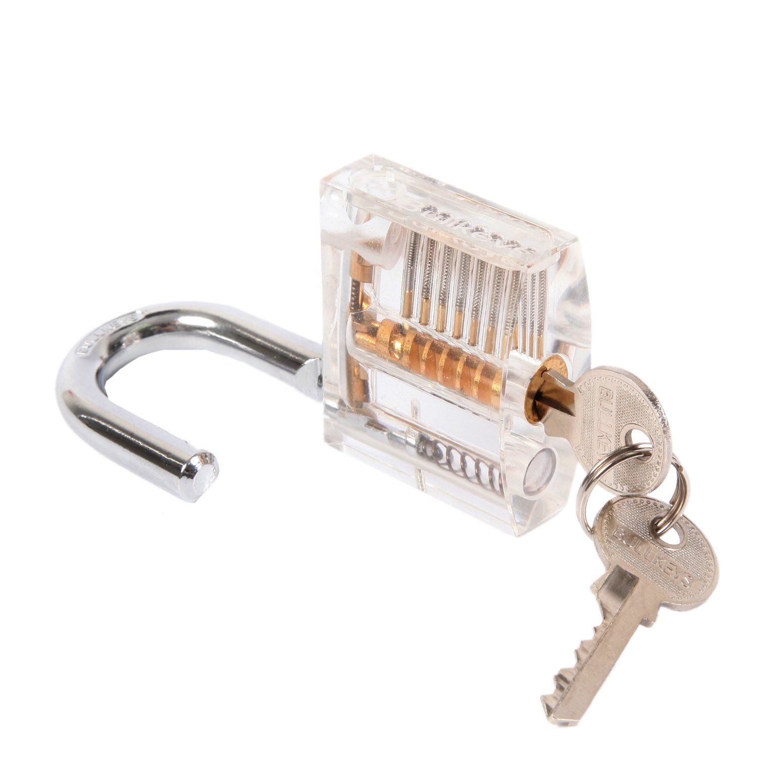 15 stks Unlocking Lock Pick Tool Hook Lock Picks Locksmith Tools + 5 Stks Lock Picking Tools Sets met Transparante Practice Hangslot Locks