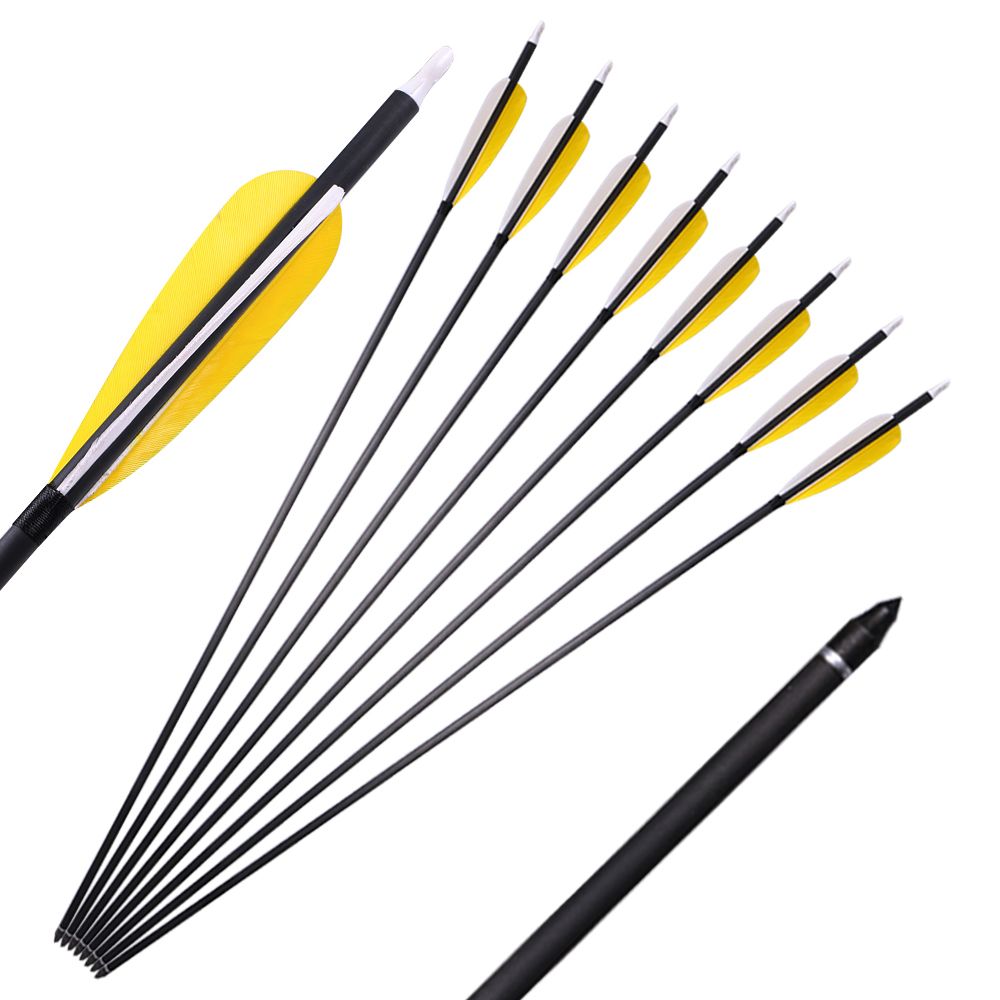 Huntingdoor Pure Carbon Arrows Real Feather Fletchings Spine 400