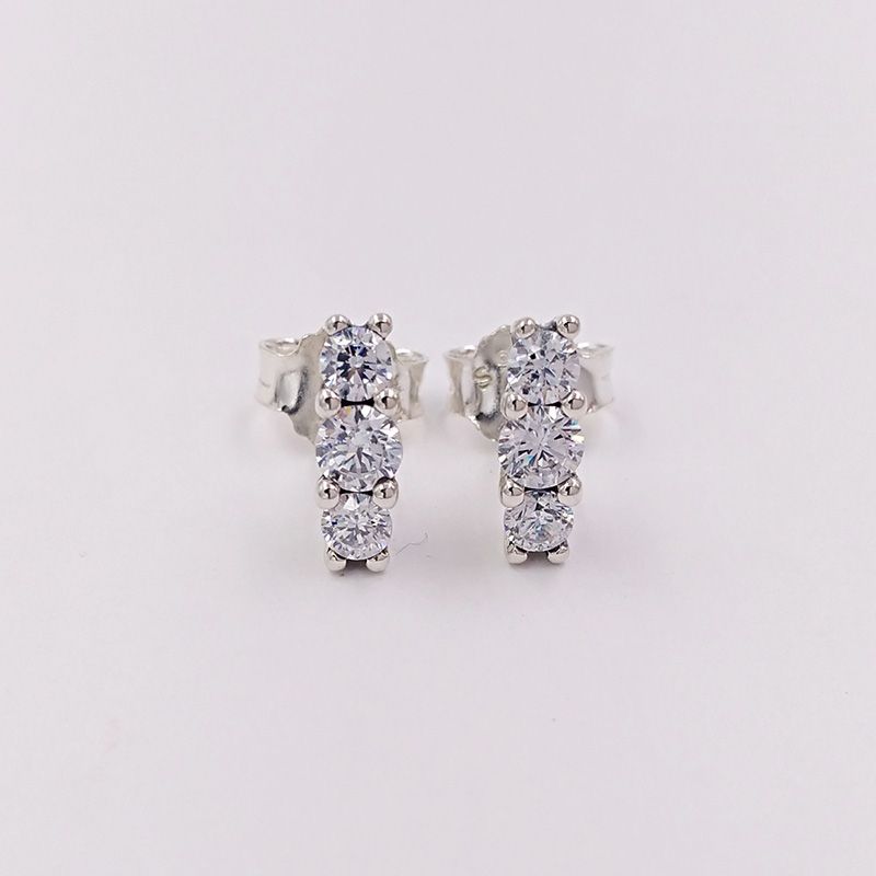 2020 Authentic 925 Sterling Silver Studs Sparkling Elegance Stud ...