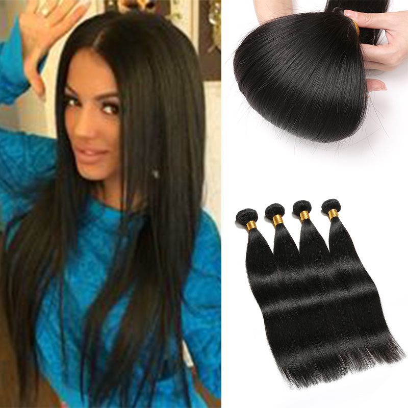 Rainbow Queen Silky Straight Human Hair Weave Virgin Brazilian