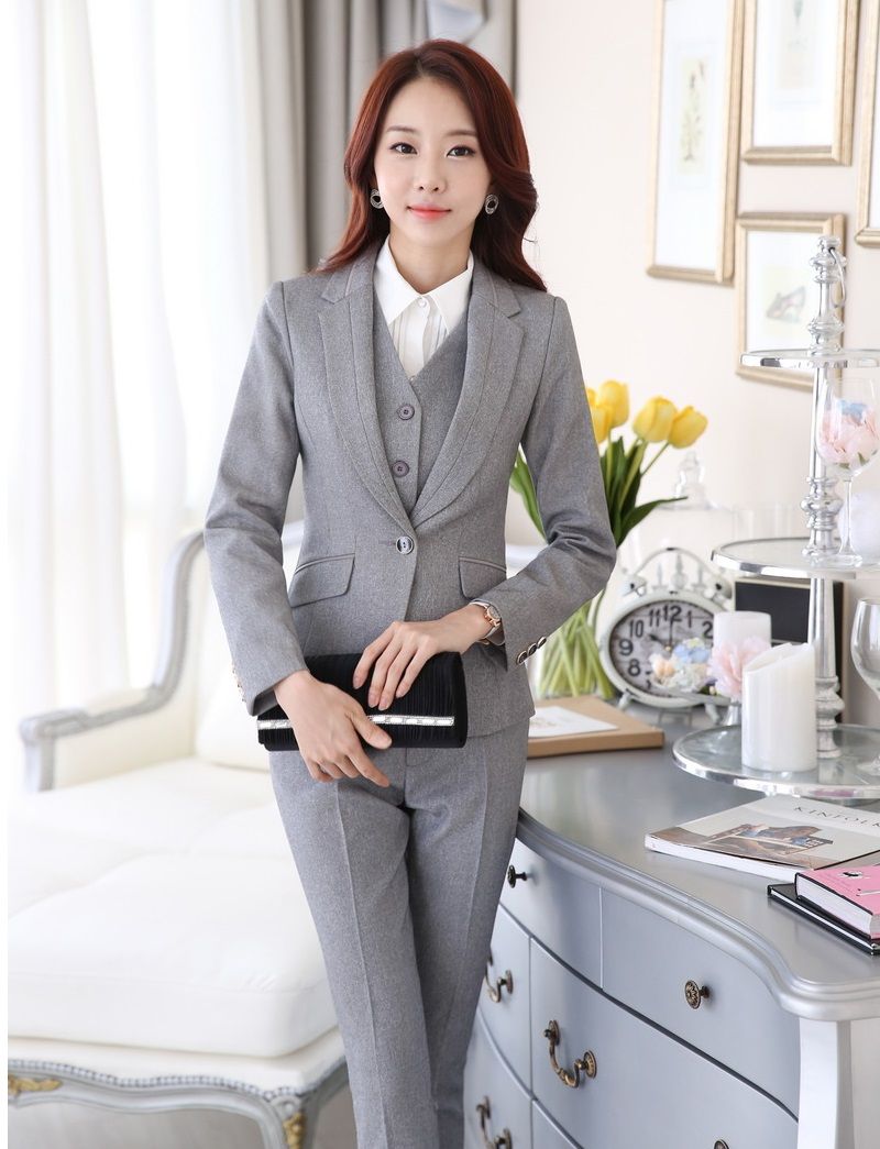 2019 wholesale formal uniform style pantsuits ladies office business