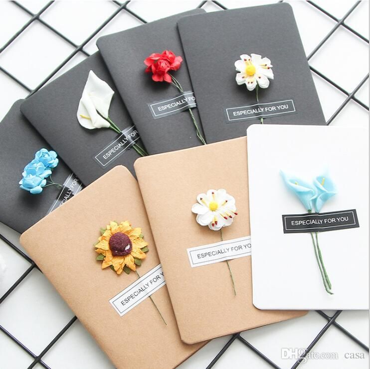 hand made christmas greeting cards dried flower diy vintage kraft