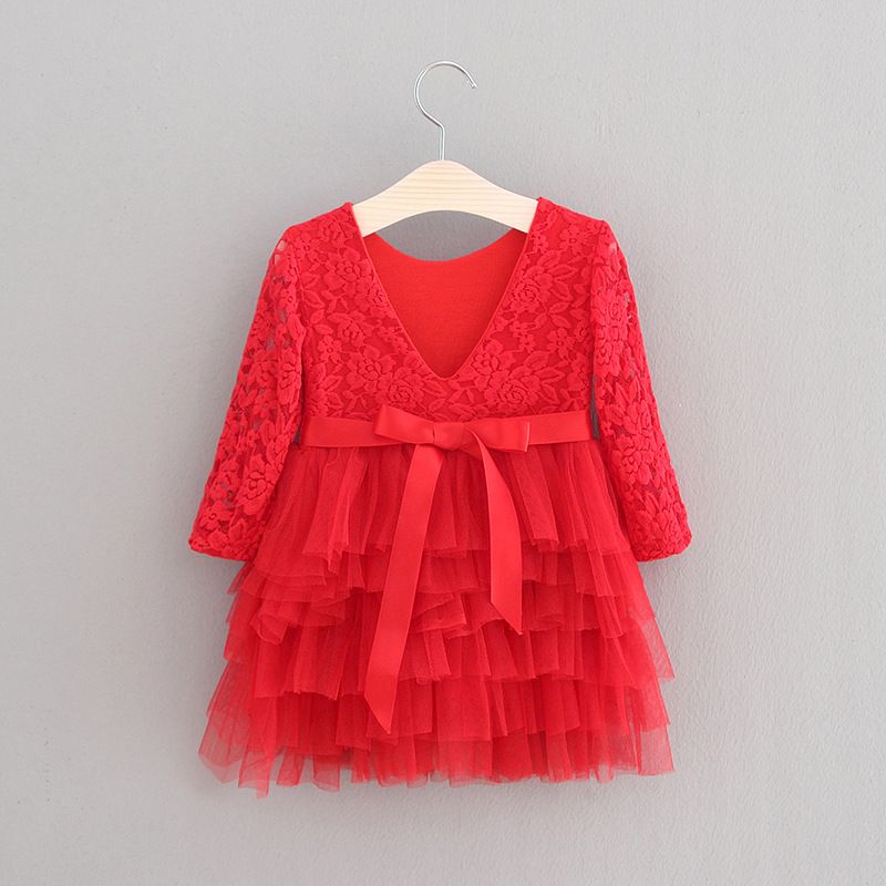 Grosshandel Weihnachten Rote Kleider Neue Kinder Spitze Zuruck V Ausschnitt Bogen Tull Tutu Kleid Kinder Langarm Prinzessin Kleid Kinder Xmas Party Kleid A Von Summervivi 59 58 Auf De Dhgate Com Dhgate