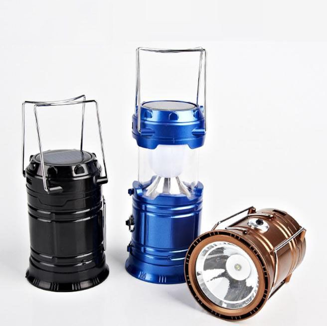 Portable Led Flashlight Solar Camping Lantern 6leds Rechargeable Portable Led Flashlight Solar Camping Lantern 6leds Rechargeable Emergency Hand Lamp Tent Light Collapsible For Outdoor Lighting Security Lights