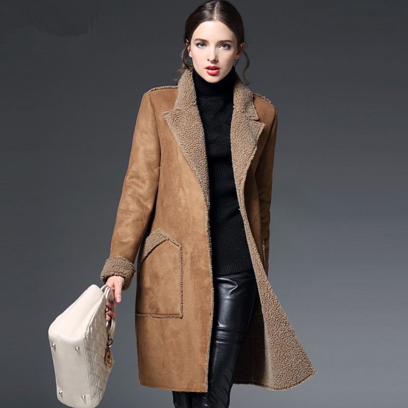 2019 Manteau Femme Winter Jacket Women Suede Lambs Wool Coat Thick ...