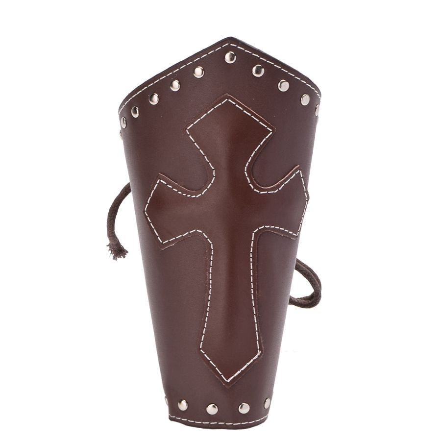 2021 Vintage Medieval Knight Armband Men Punk PU Leather Bandage Cuff