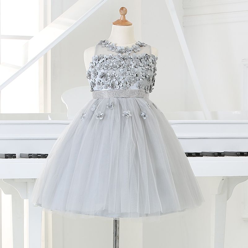 silver girls dress