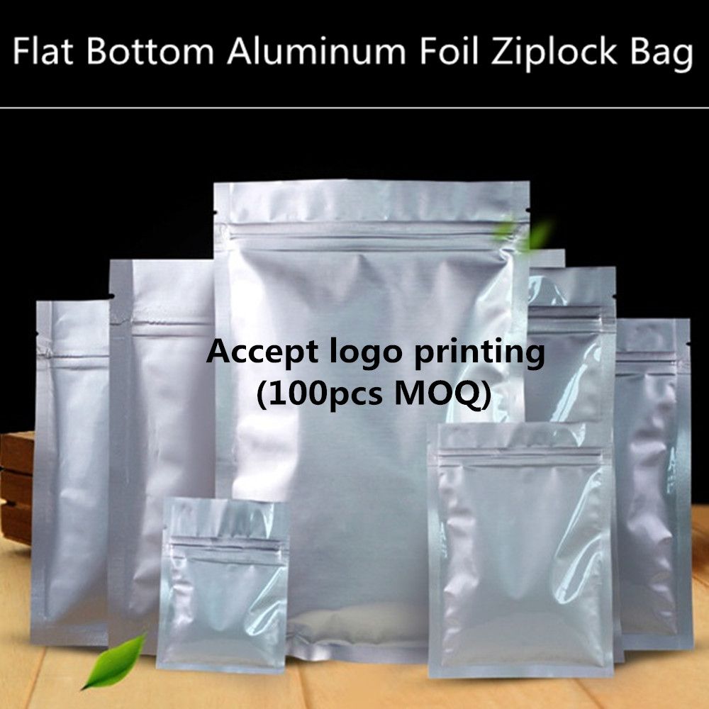 Resealable Small Flat Bottom Aluminum Foil Zip Lock Bag Food Moisture