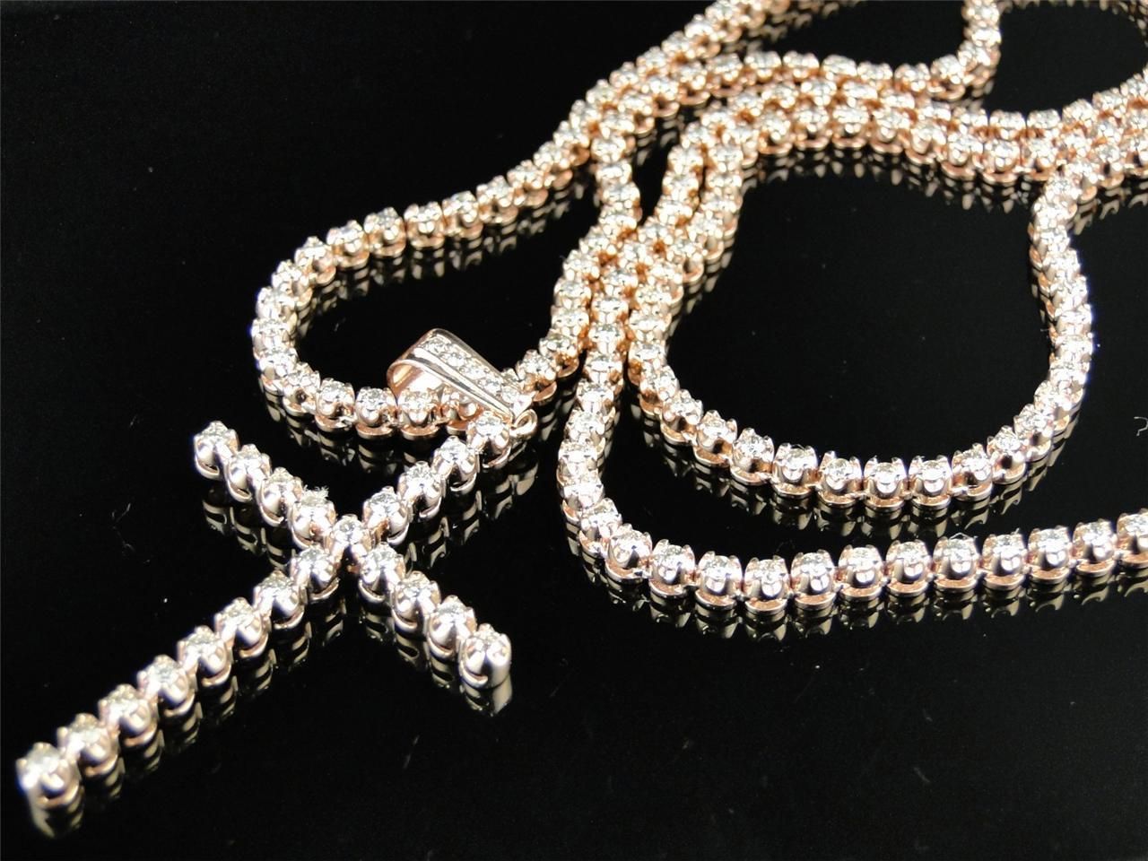 Whole Mens 1 Row Rose Pink Gold Diamond Tennis Chain With Whole Mens 1 Row Rose Pink Gold Diamond Tennis Chain With Matching Cross 15 Ct Opal Necklace Handmade Jewelry From Jeeto 50 26 Dhgate Com
