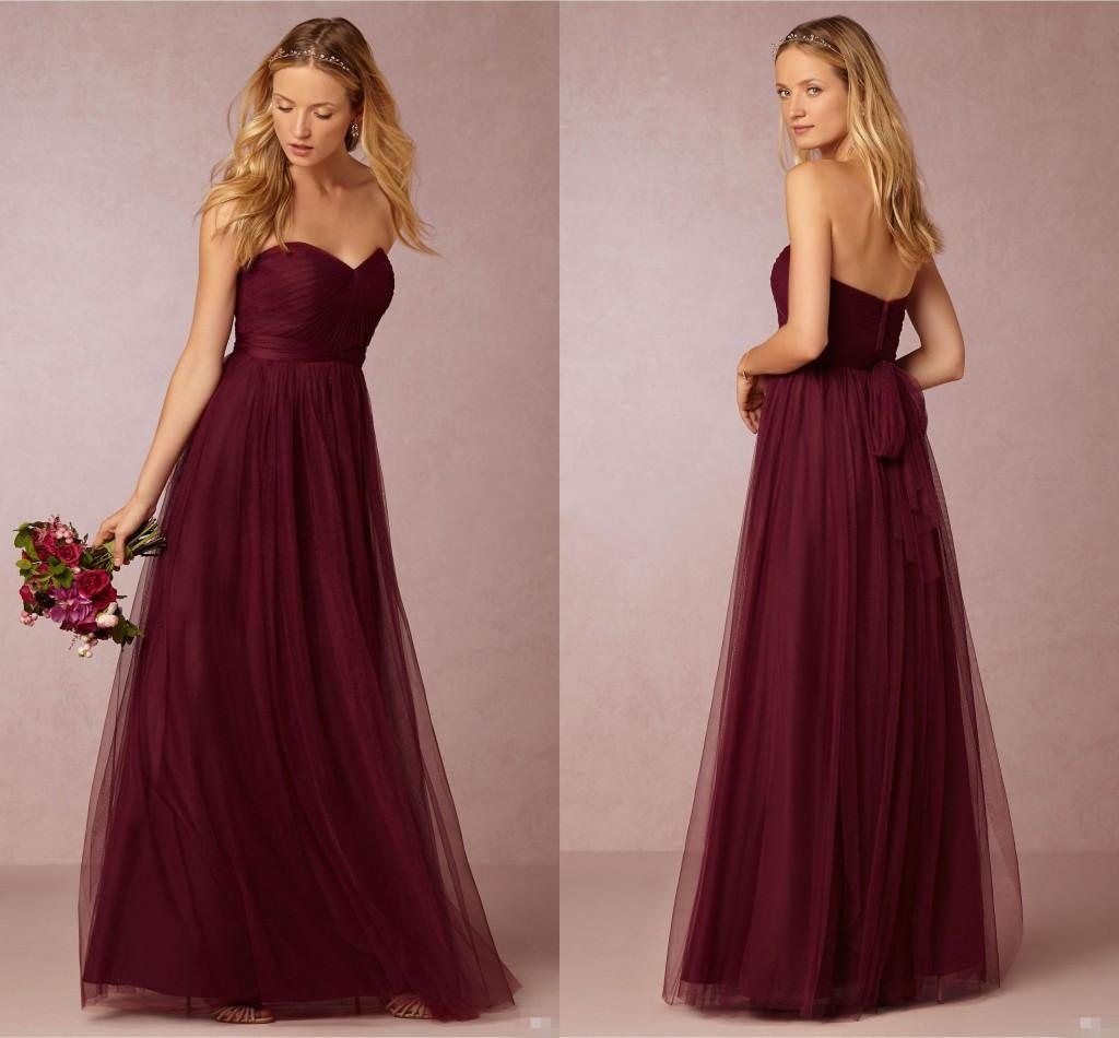 cherry red bridesmaid dresses