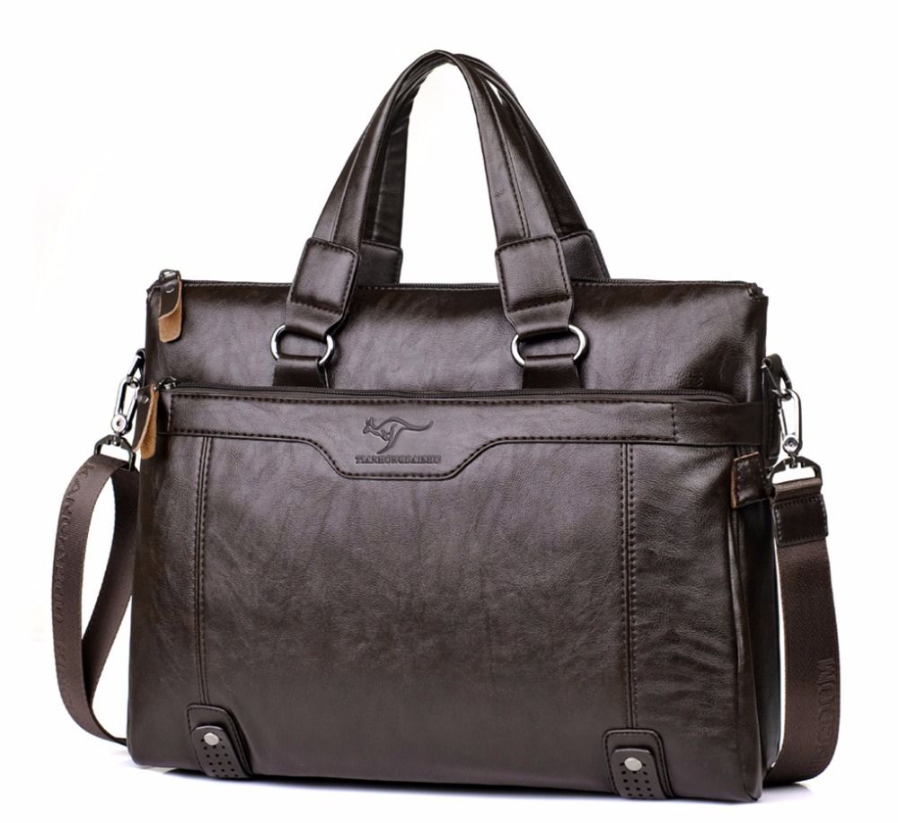 Wholesale 2017 Men Business Shoulder Leather Briefcase Messenger Bags 14inch Laptop Messenger ...