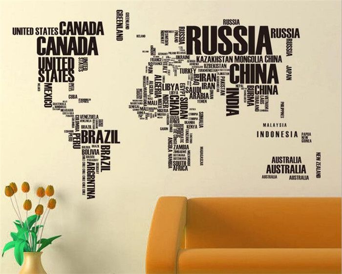 Fashion Home Art World Map Wall Stickers Decor Decals For Study Fashion Home Art World Map Wall Stickers Decor Decals For Study Room Living Bedroom D768 Decors Design From Daimengba123