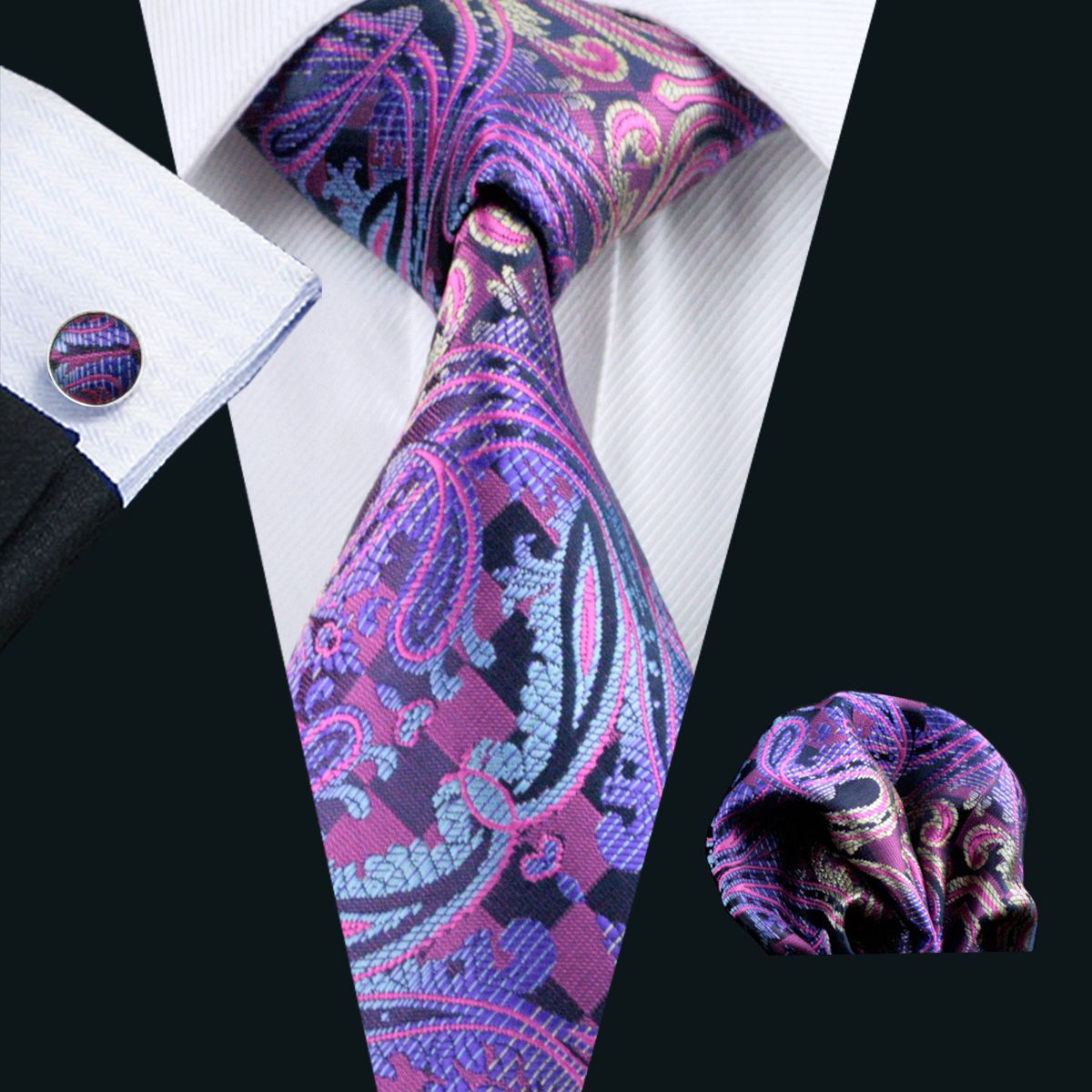 2020 Formal Purple Ties For Men'S Suits Business Wide Floral Neck Tie ...