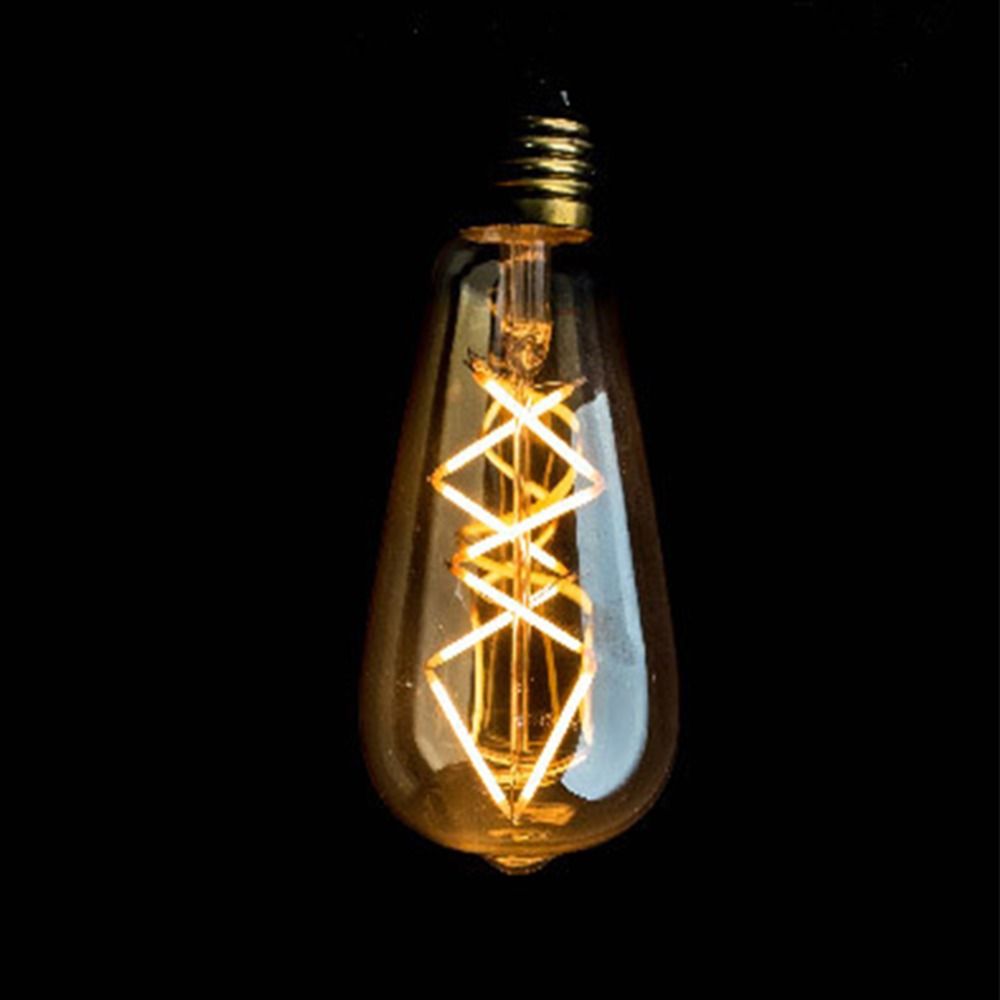 vintage led filament light bulb 8w edison st64 golden tint fish