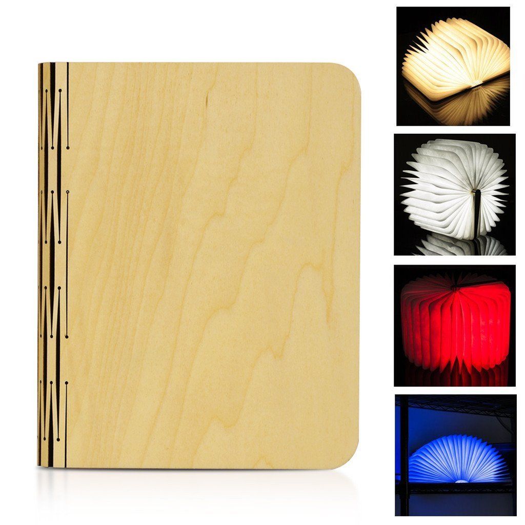 Usb Rechargeable Wooden Folding Led Night Light Book 2500mah Lithium Batteries Desk Lamp Up To 8 Hours Usage Magnetic Table