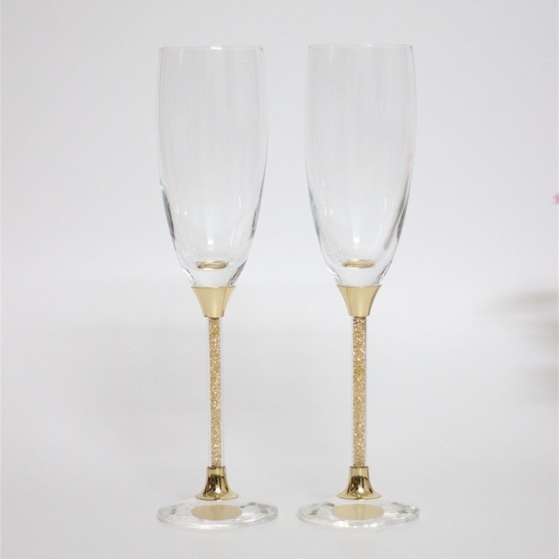 Best Quality Cheap Lead Free Crystal Rose Gold Stem Drinking Glasses