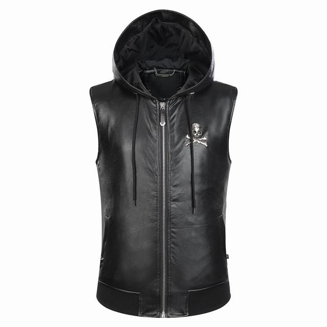 Best 2018 Hot Men S Jacket Leather Sleeveless Stand Up Collar Best 2018 Hot Men S Jacket Leather Sleeveless Stand Up Collar Hoos Sweatshirts Skull Print Mens Vest Zipper Qp Outwear 9058 Under 45 23 Dhgate