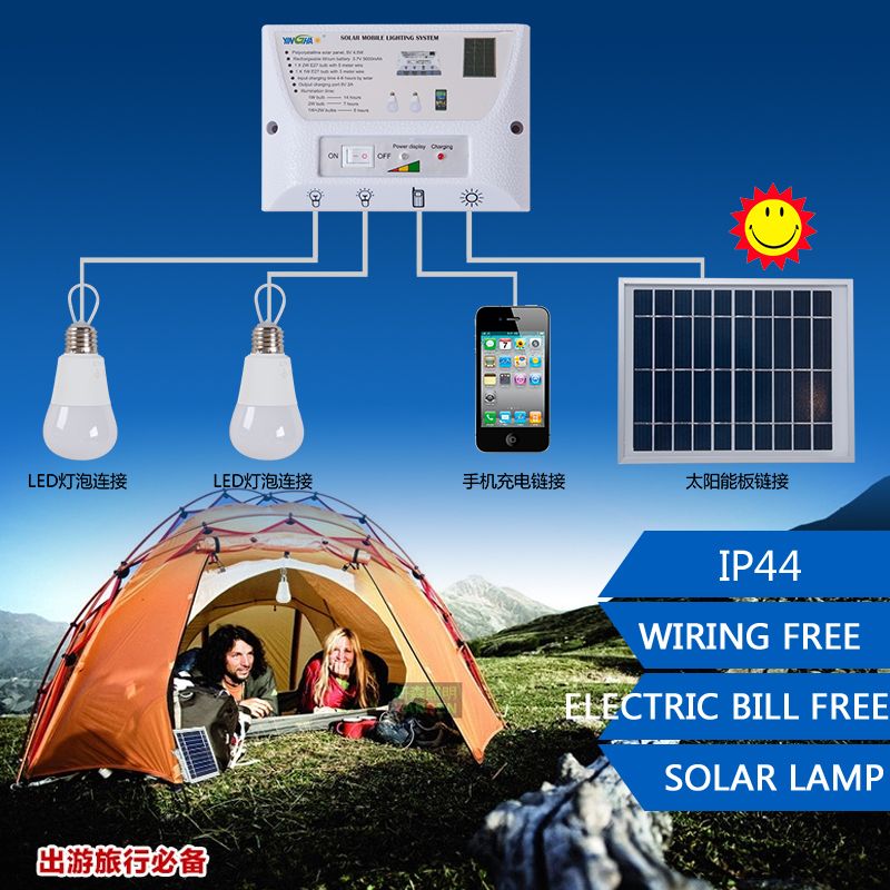 Whole Portable Led Outdoor Solar Lights System Kit Whole Portable Led Outdoor Solar Lights System Kit Waterproof 2 Bulbs Mobile Phone Power Bank Rechargable Battery Camping Lighting By