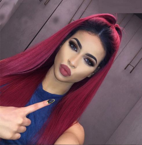 Rainbow Queen Hair Products Brazilian Hair Weave Bundles 99j Red
